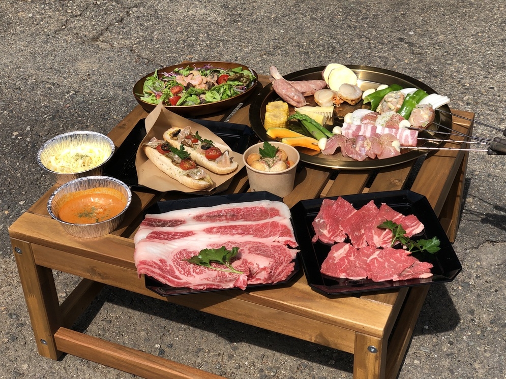 3名以上が超お得♪♪　　☆彡春満喫プラン☆彡国産牛と春野菜の炭火焼きBBQプラン