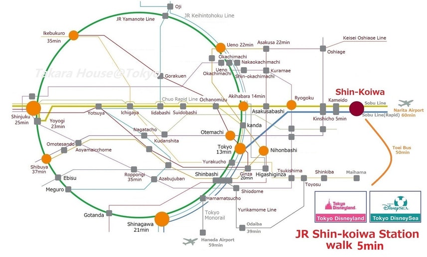【Traffic map for JR&Metro&Keisei's main station】