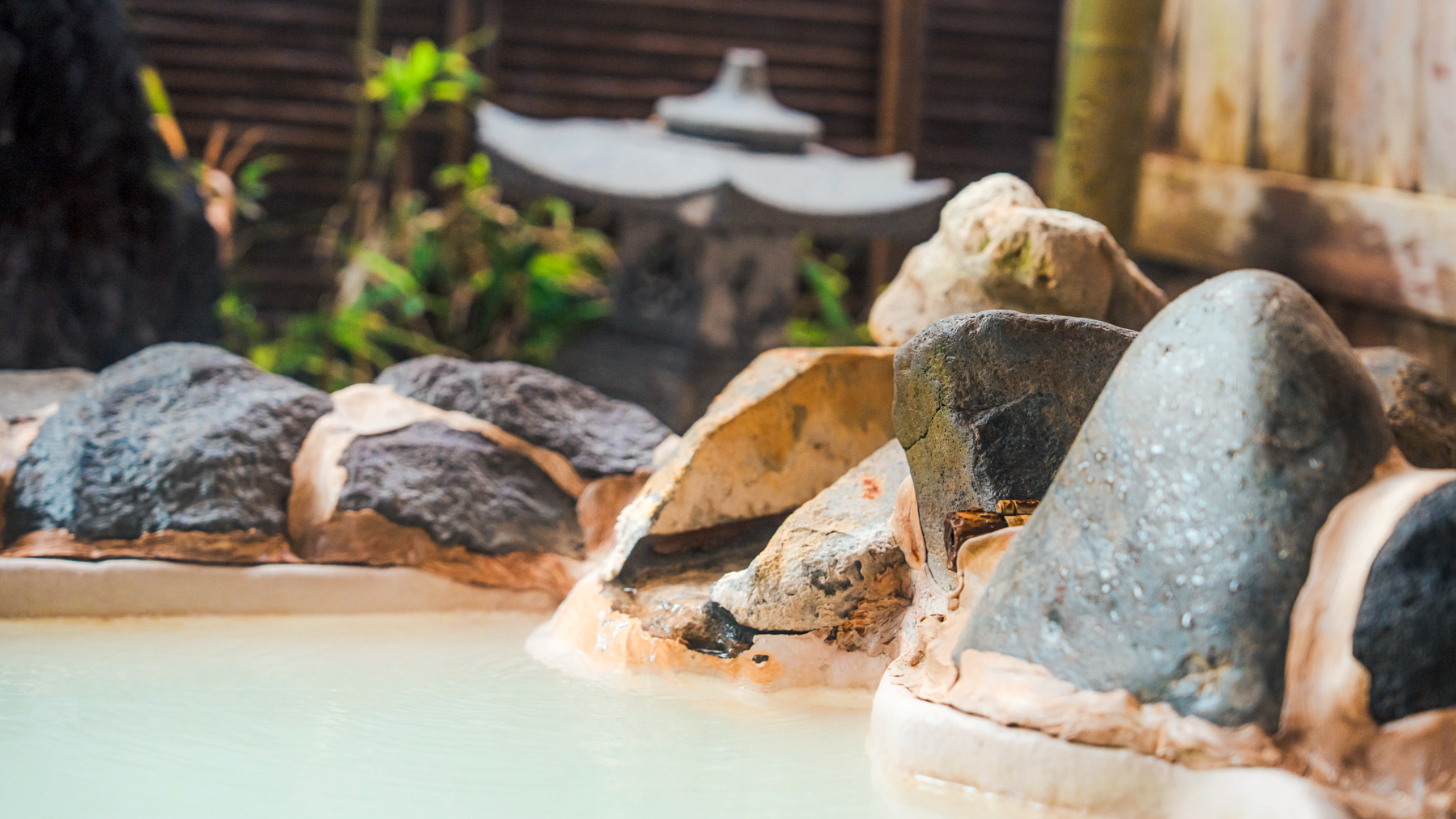 美人の湯で知られる白濁のにごり湯