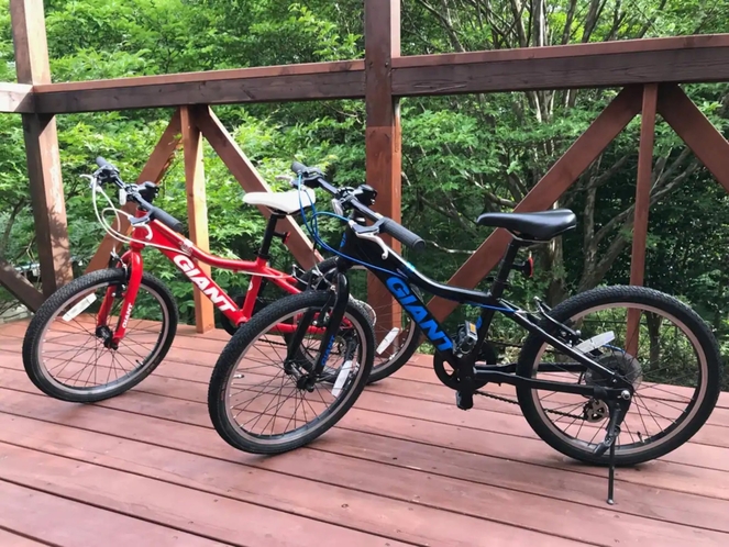 小学校低学年のお子様向けのレンタル自転車20インチ）をご用意。ご宿泊車さま限定１台500円/1泊2日