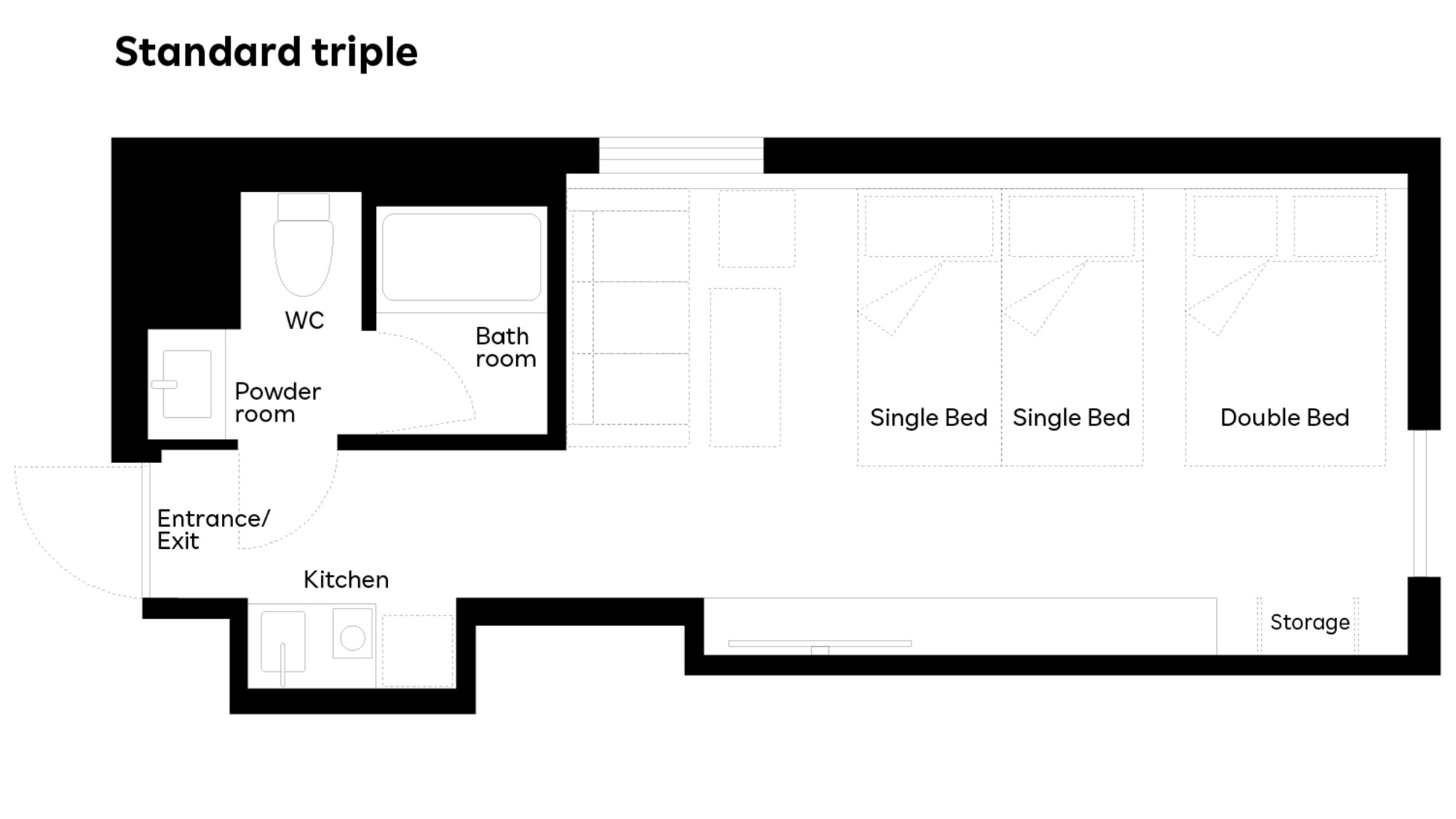 スタンダードトリプル間取り図
