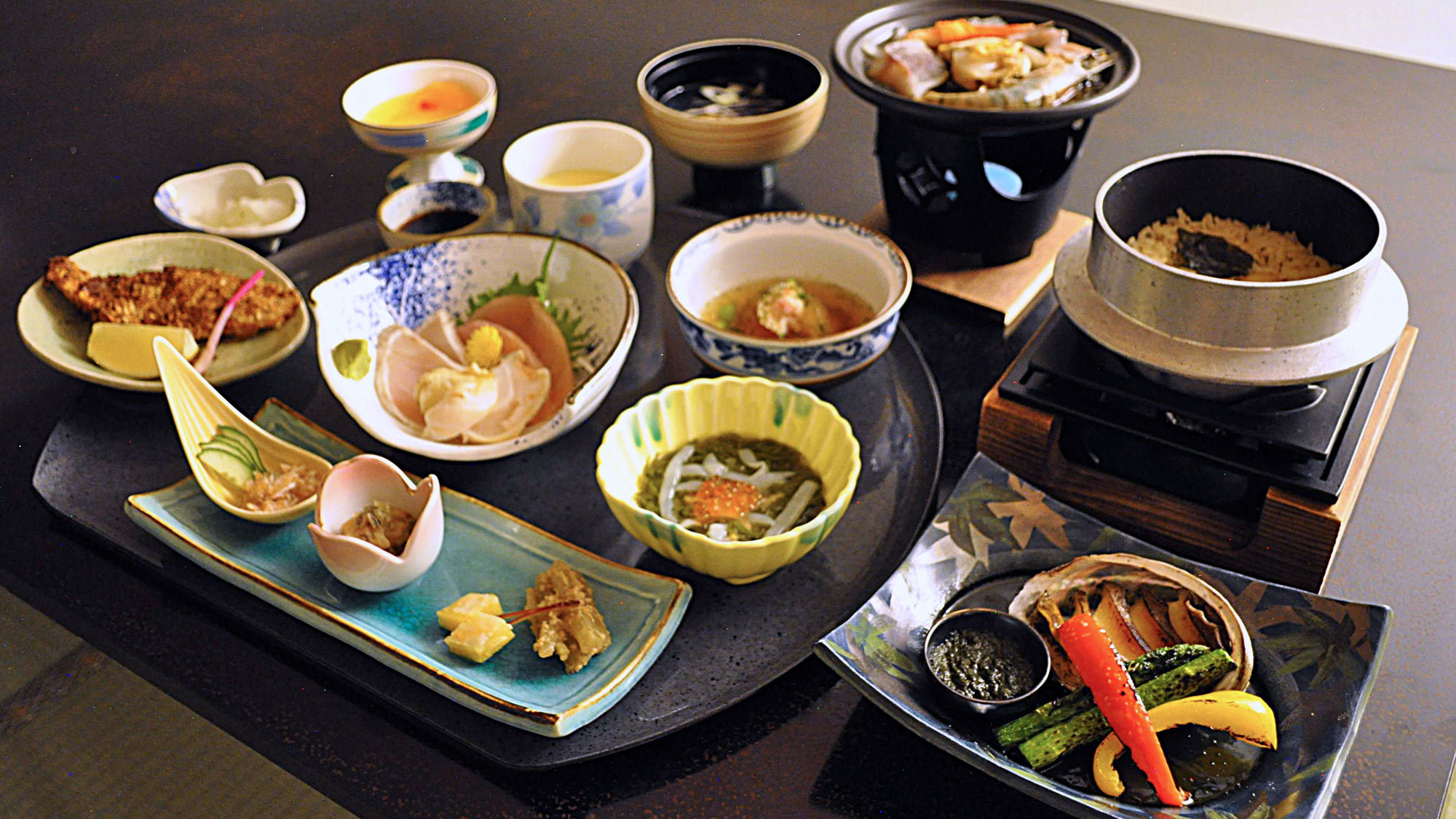 【先着５組限定感謝企画】豪華アワビステーキ＆三陸海鮮陶板焼き御膳宿泊プラン（夕朝食付）