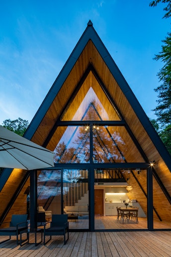 夕方はまたAフレームが一段と目立ちます。