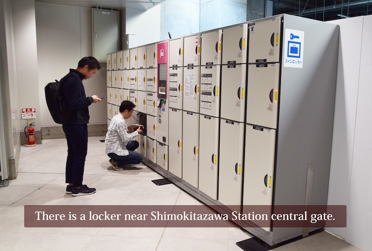 There is a big coin locker at the shimokitazawa st