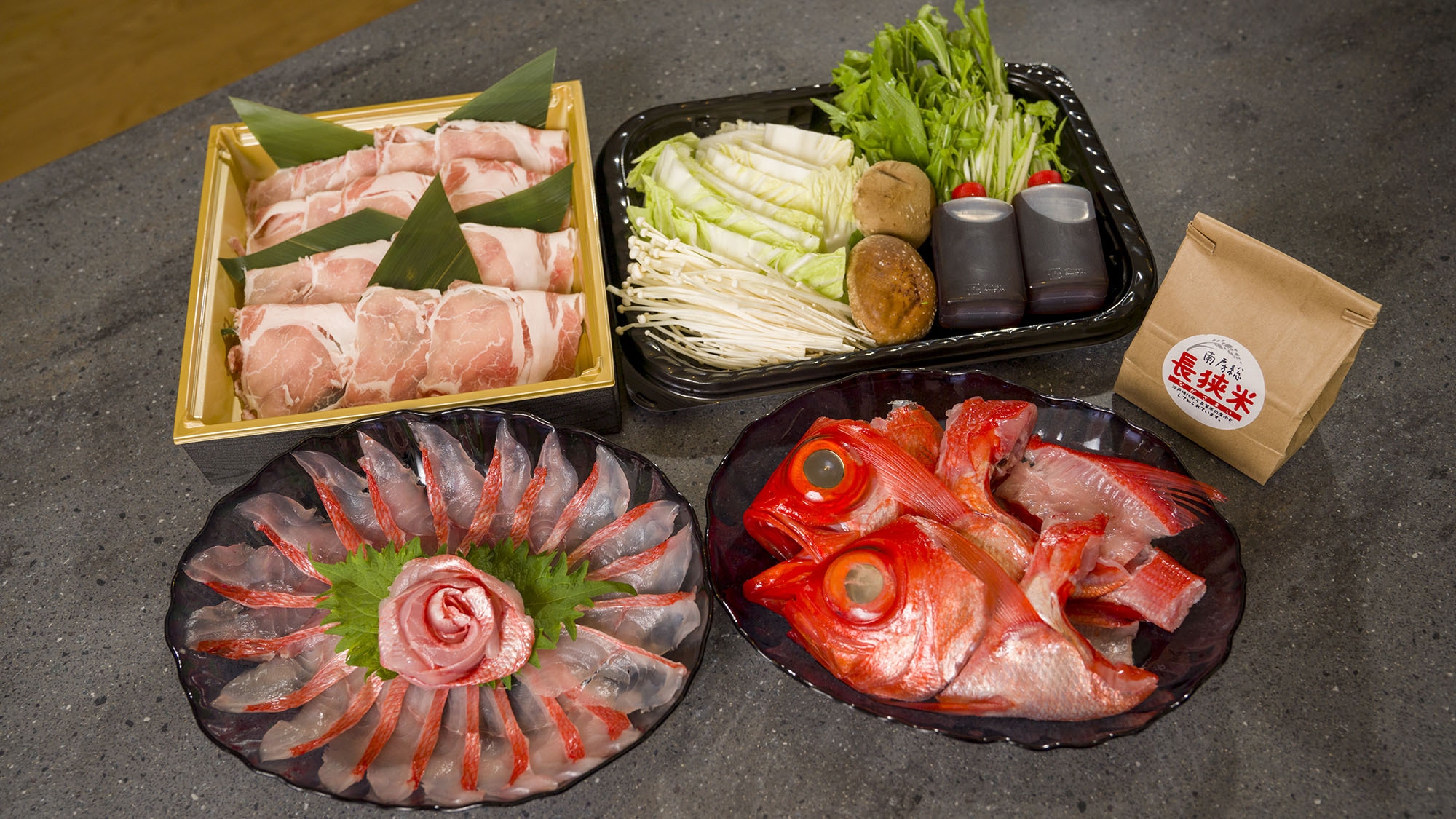 【選べる夕朝付】夕食は海鮮BBQor金目鯛と豚しゃぶセット＆3種から選べる朝食　※1予約1種