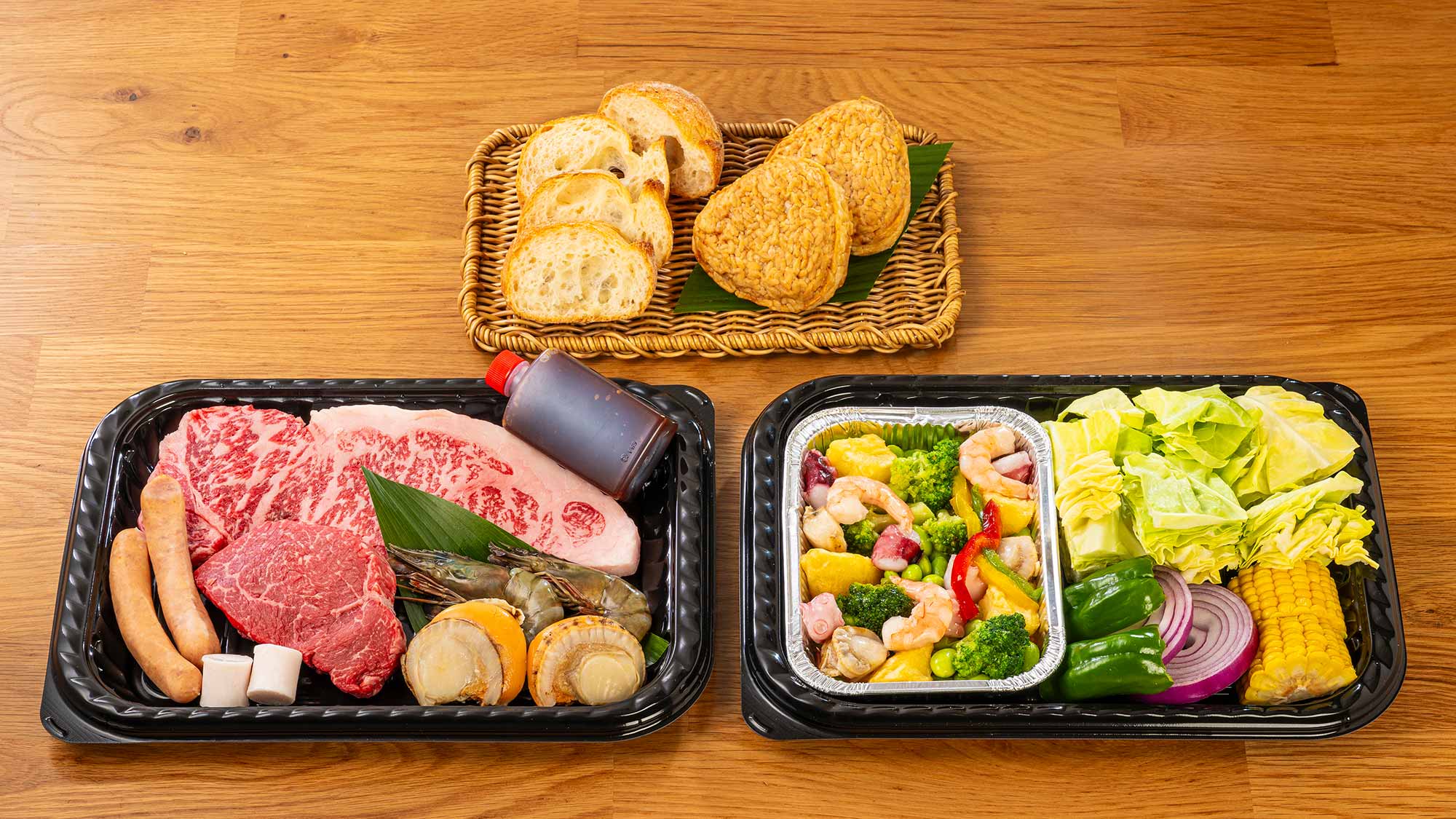 【鉄板焼き】国産和牛入り鉄板焼きセット