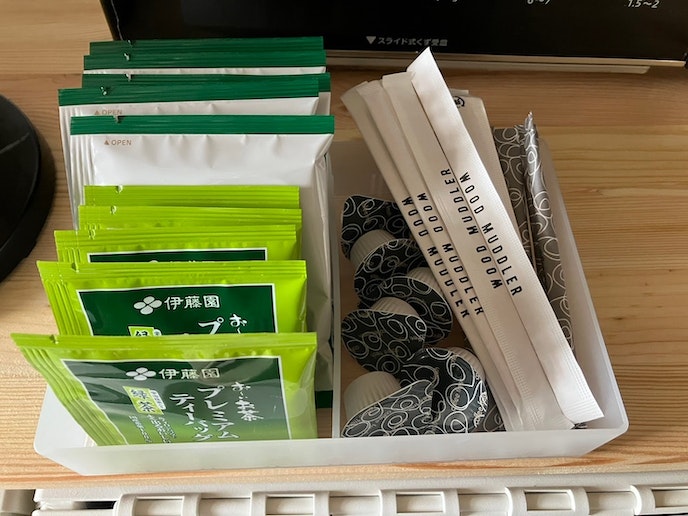 緑茶、ドリップコーヒー