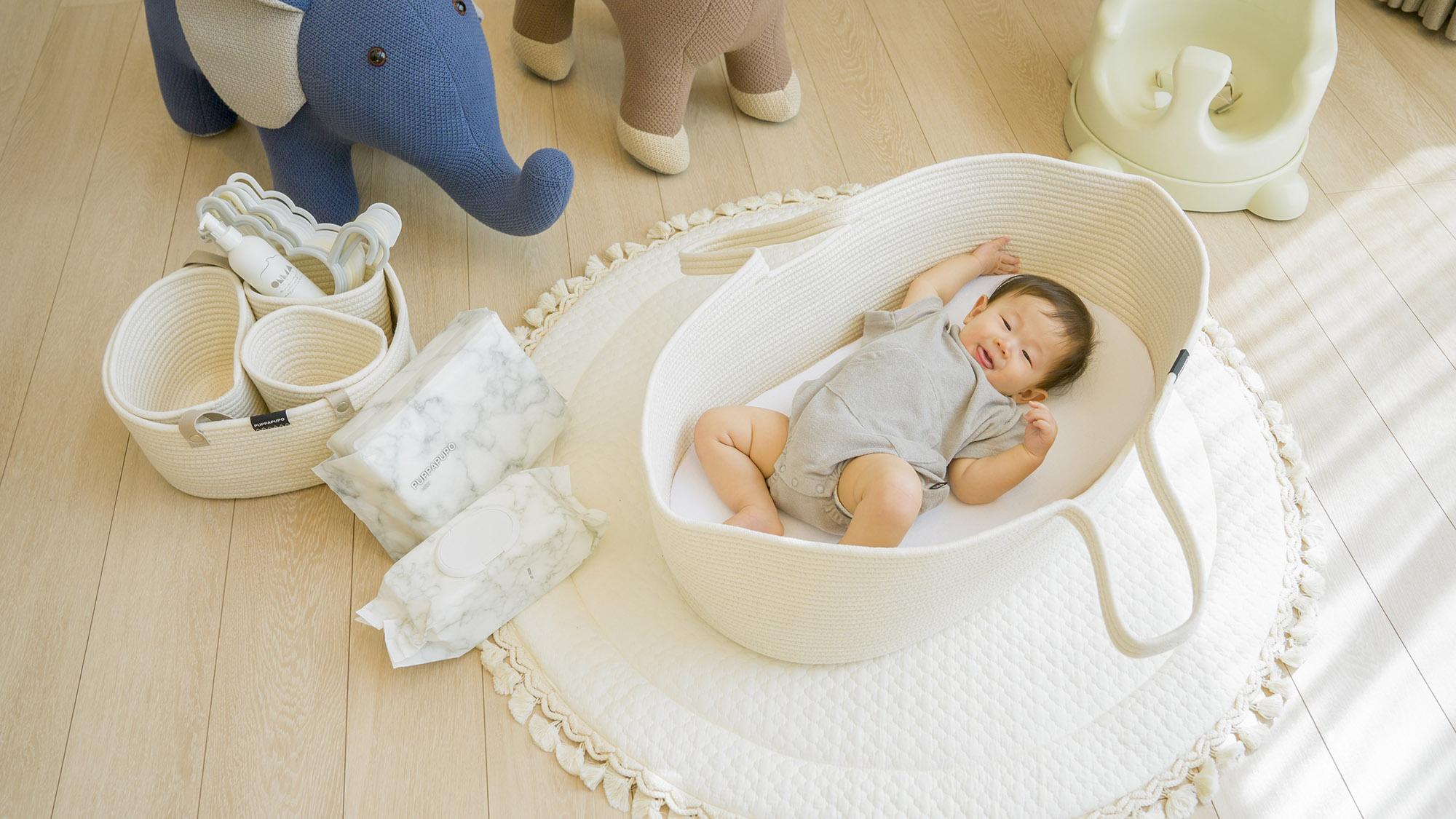 【ファミリールーム】赤ちゃんがゆっくりおやすみでき、そのまま移動させることもできます