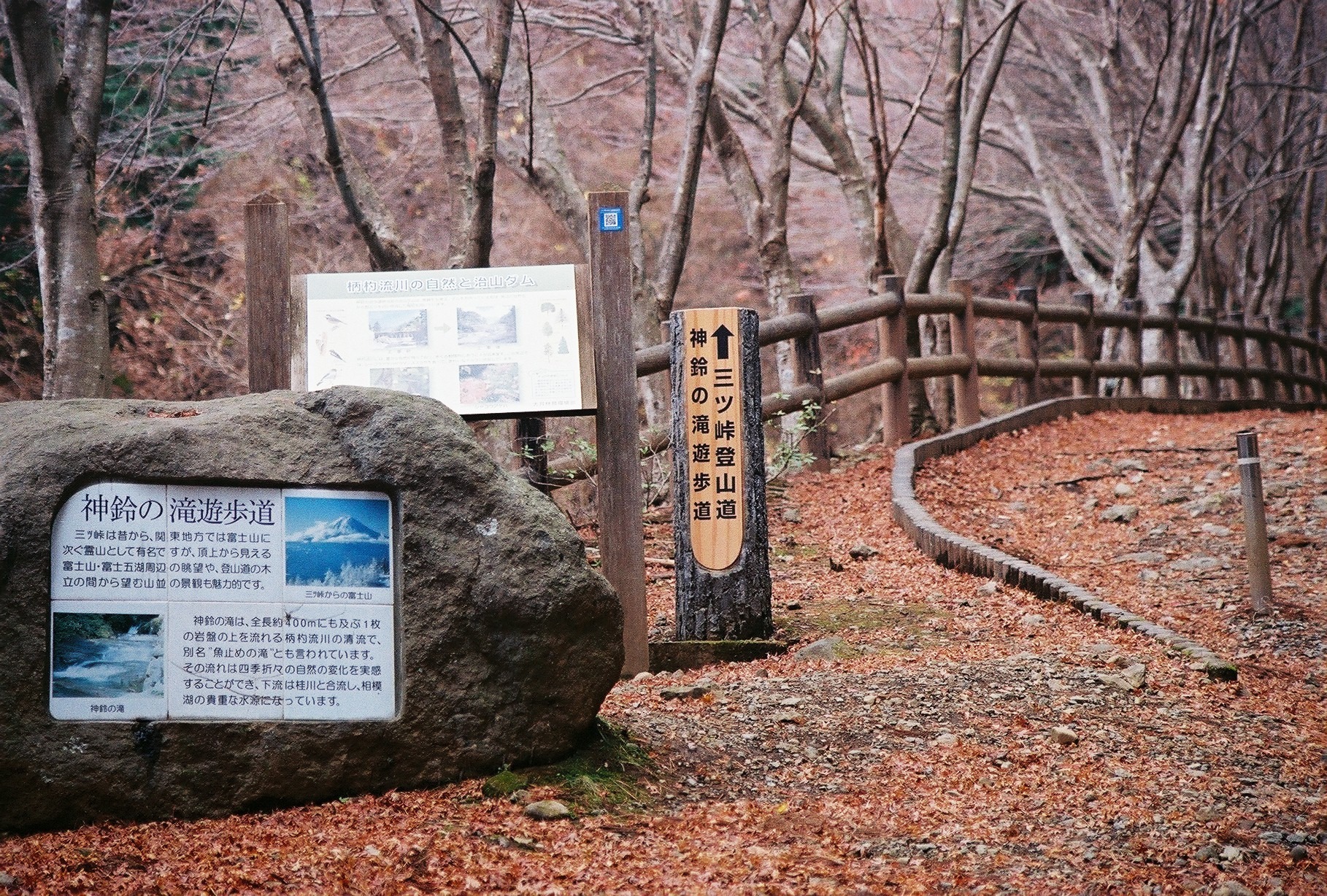 【近隣紹介】 三ッ峠山の登山道入り口です。 秋は紅葉がとても綺麗です。