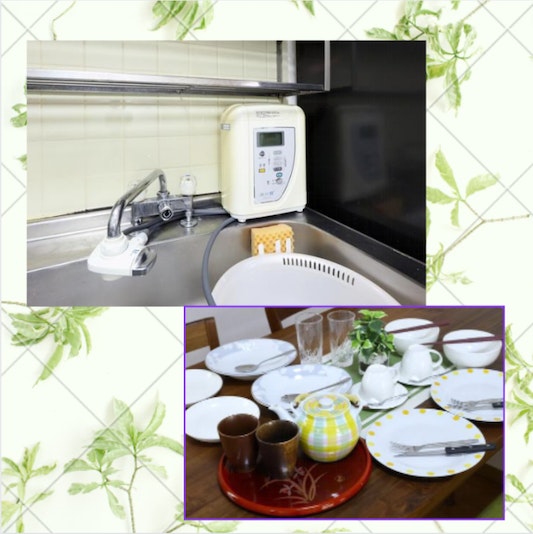 整水器(水素水)、食器類です。