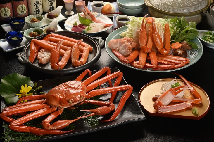 香住ガニ＋のどぐろの塩焼き＋但馬牛　贅沢プラン