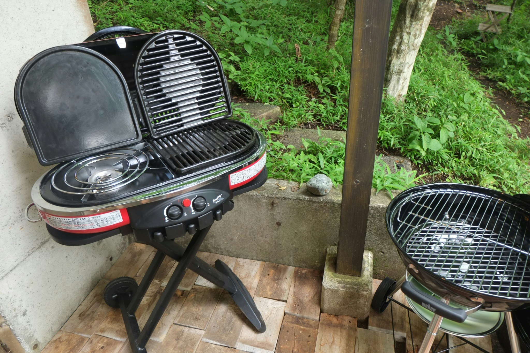 colemanガス式、weber炭火コンロ...