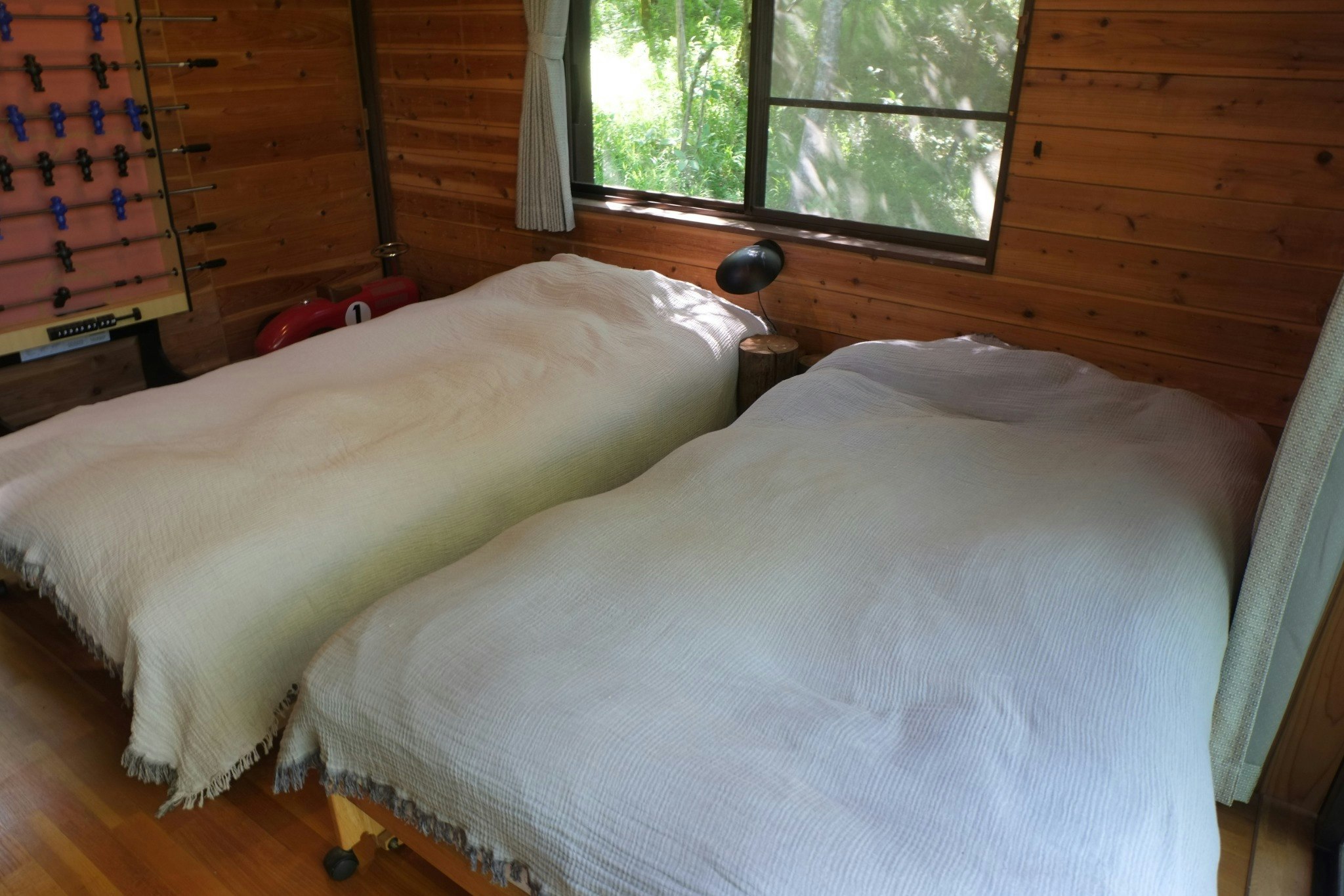 リビング奥にシングルベッドを配置できます