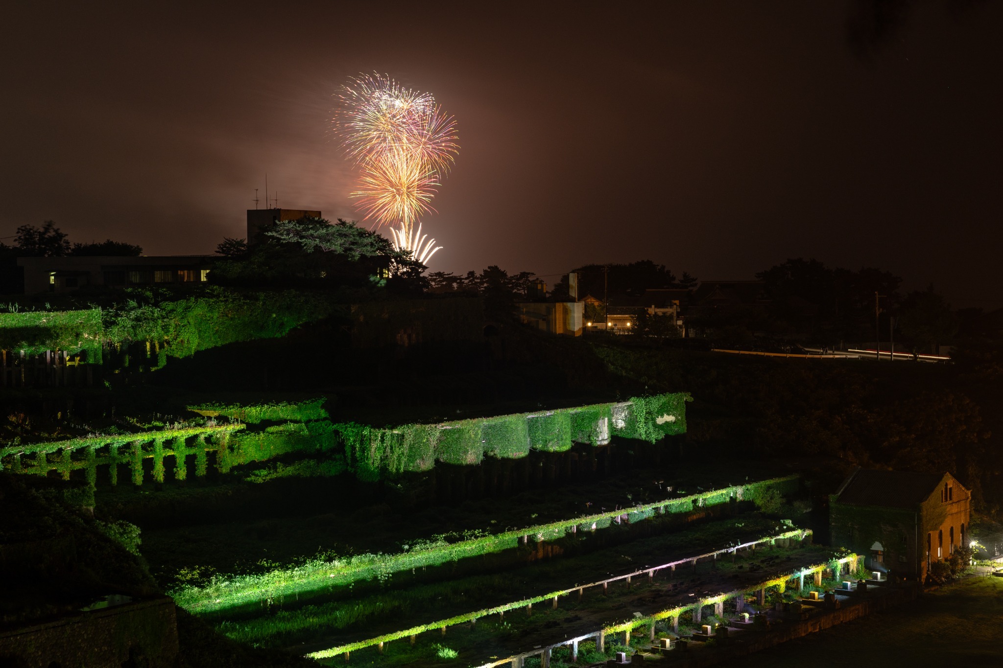 北沢選鉱場跡　ライトアップ