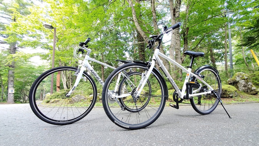  貸出用自転車にクロスバイクが加わりました（1時間無料）詳しくはフロントまでお問い合わせください。