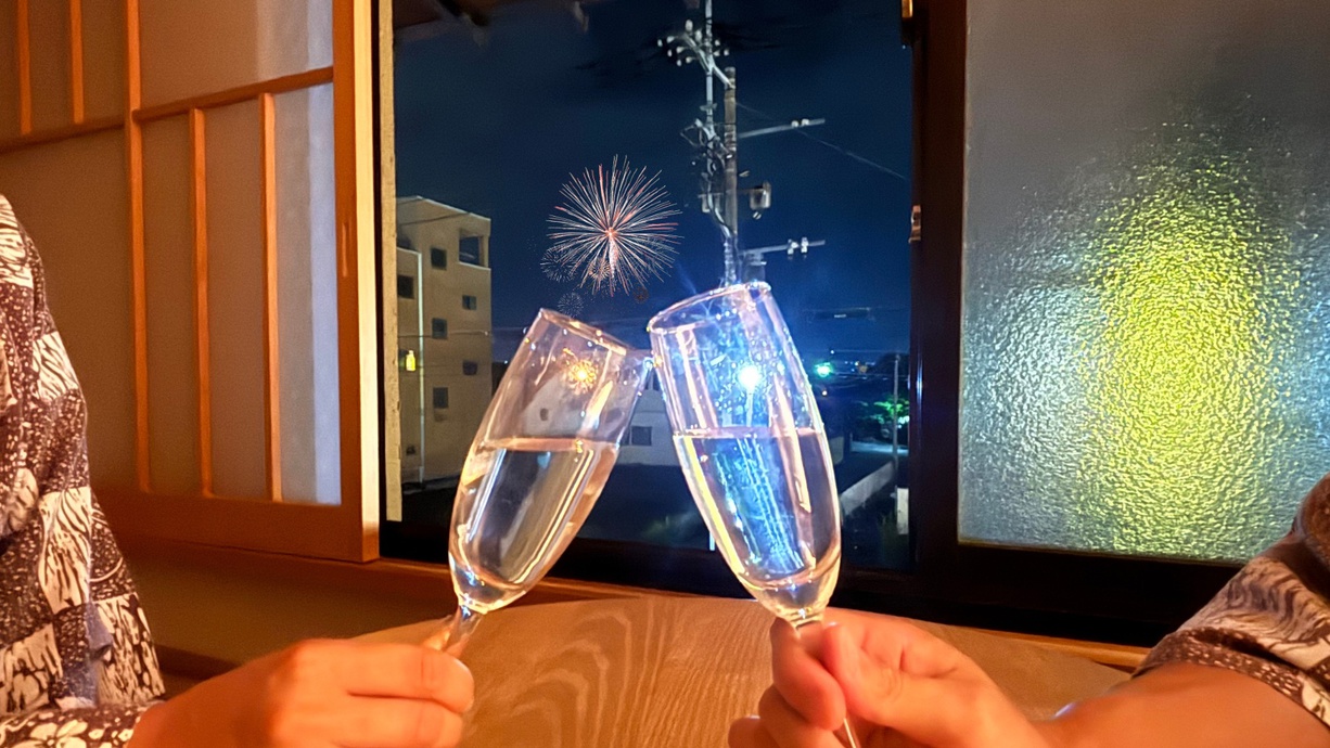 【夏の風物詩　石和連夜花火　お部屋から花火を見よう♪　癒しの美容プラン【御坂】素泊まり】