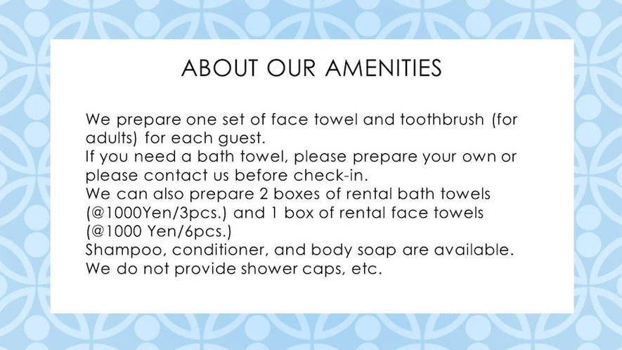 about our amenities | towel |toothbrush |...