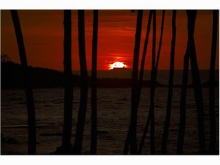 海浜公園の夕日