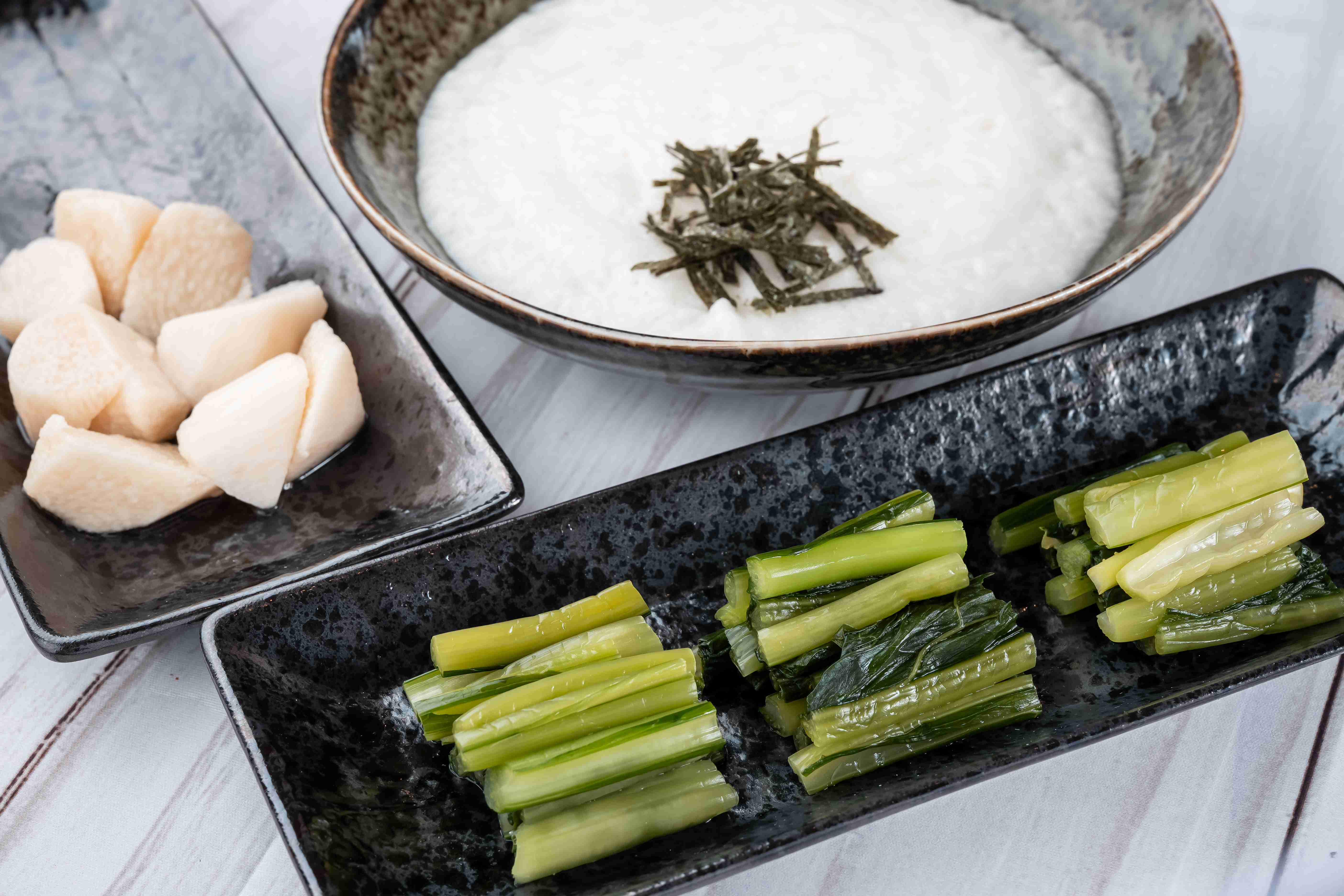 松代産長芋のお漬物・とろろ・野沢菜漬け