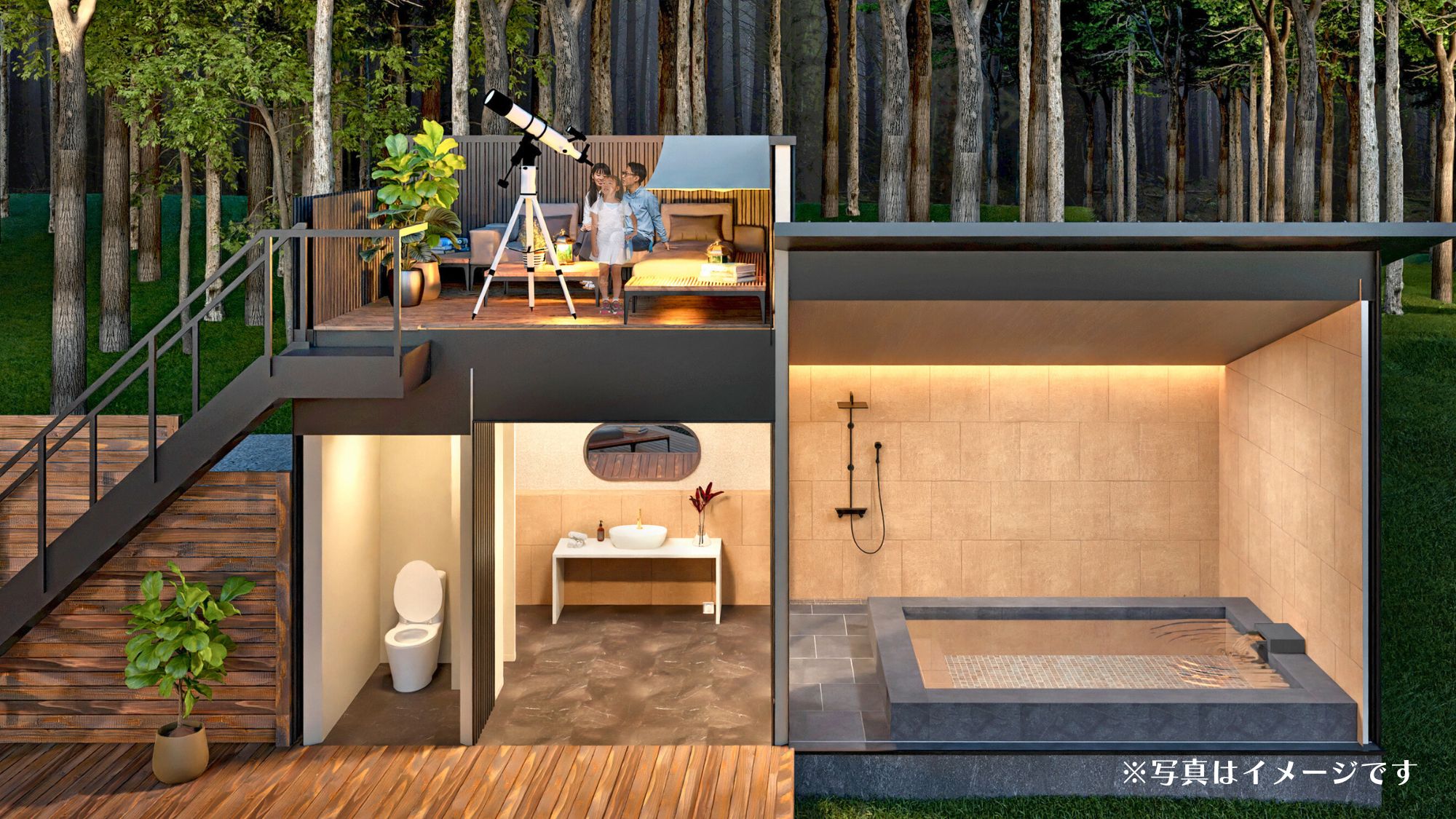 新登場のプレミアム・ドーム8m　星空観測用のプライベートテラス