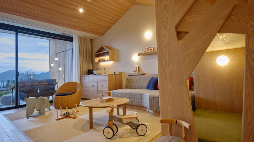 【湖側】温泉露天風呂付ファミリー和洋室・キッズヘブン｜東館　※イメージ