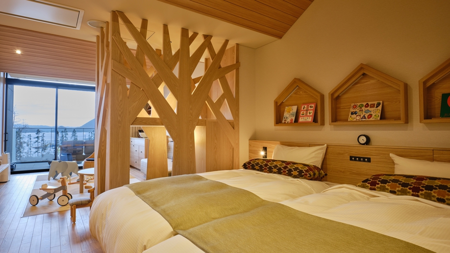 【湖側】温泉露天風呂付ファミリー和洋室・キッズヘブン｜東館　※イメージ