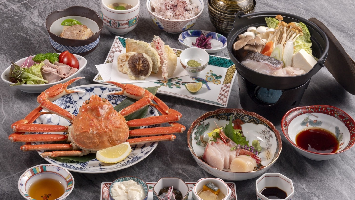 【2食付】ずわい蟹一杯付き★美と健康をテーマに九谷焼きで食するSARAI和洋創作料理をご堪能＝★