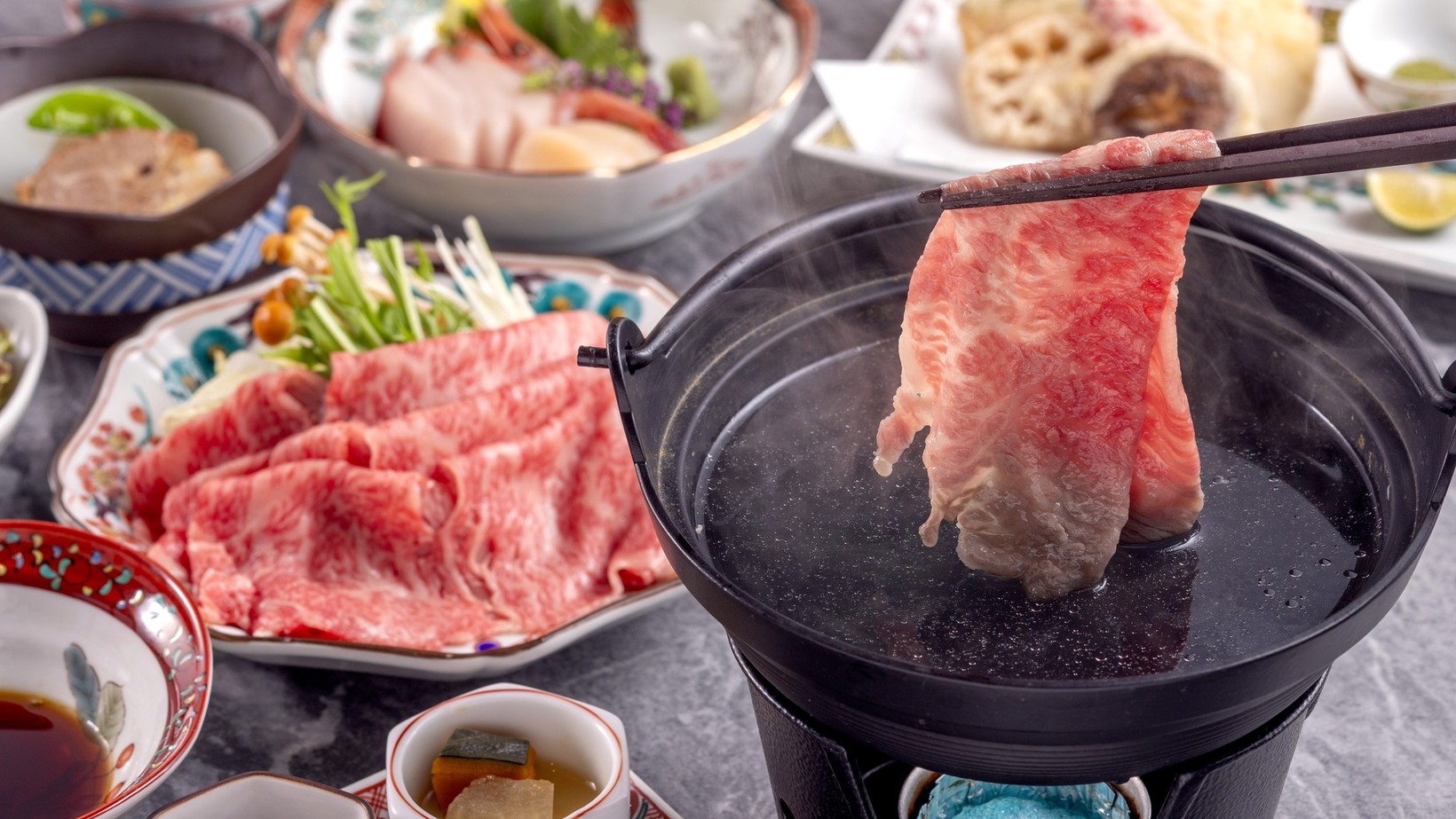 【2食付】能登牛しゃぶしゃぶ★美と健康をテーマに九谷焼きで食するSARAI和洋創作料理をご堪能＝★