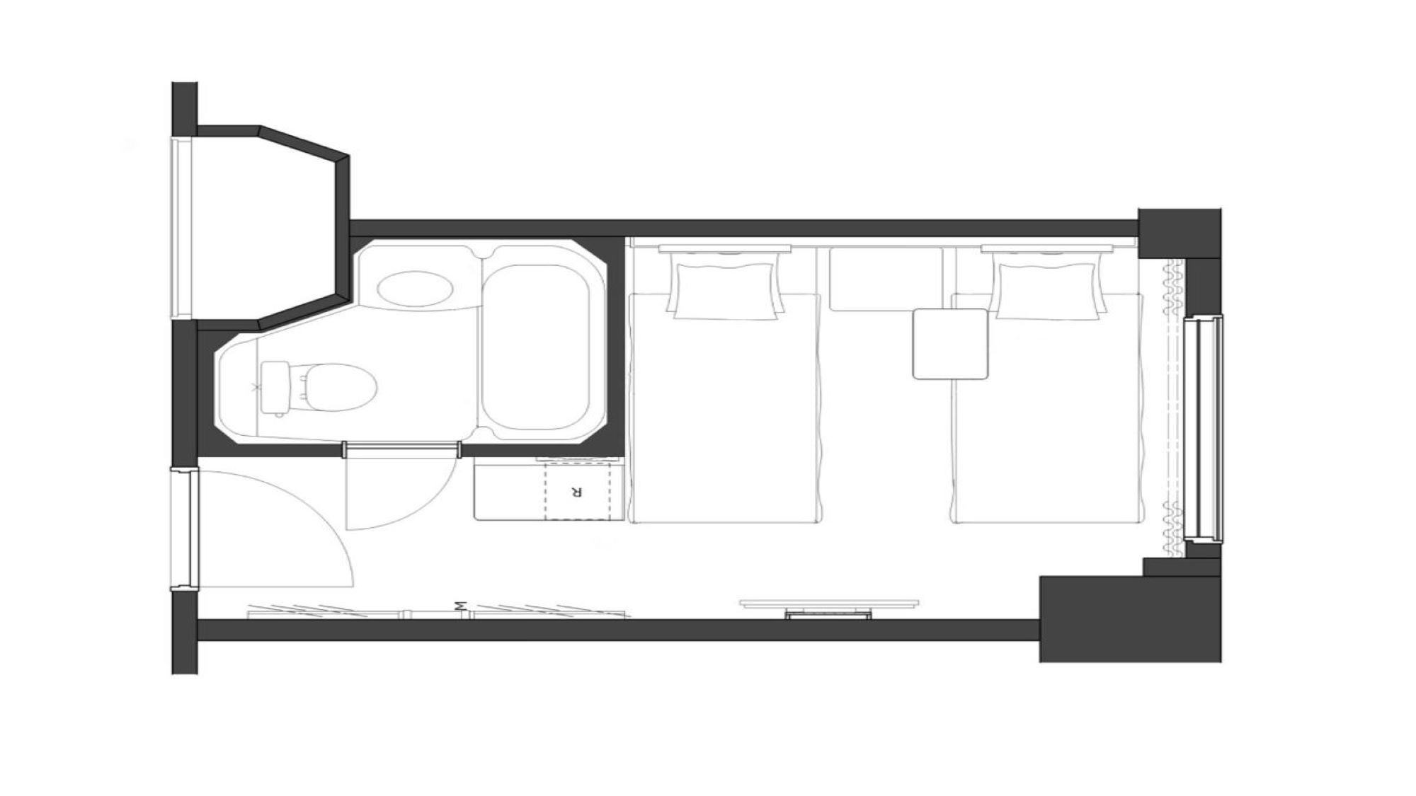 スタンダードツインルーム（15.3㎡）