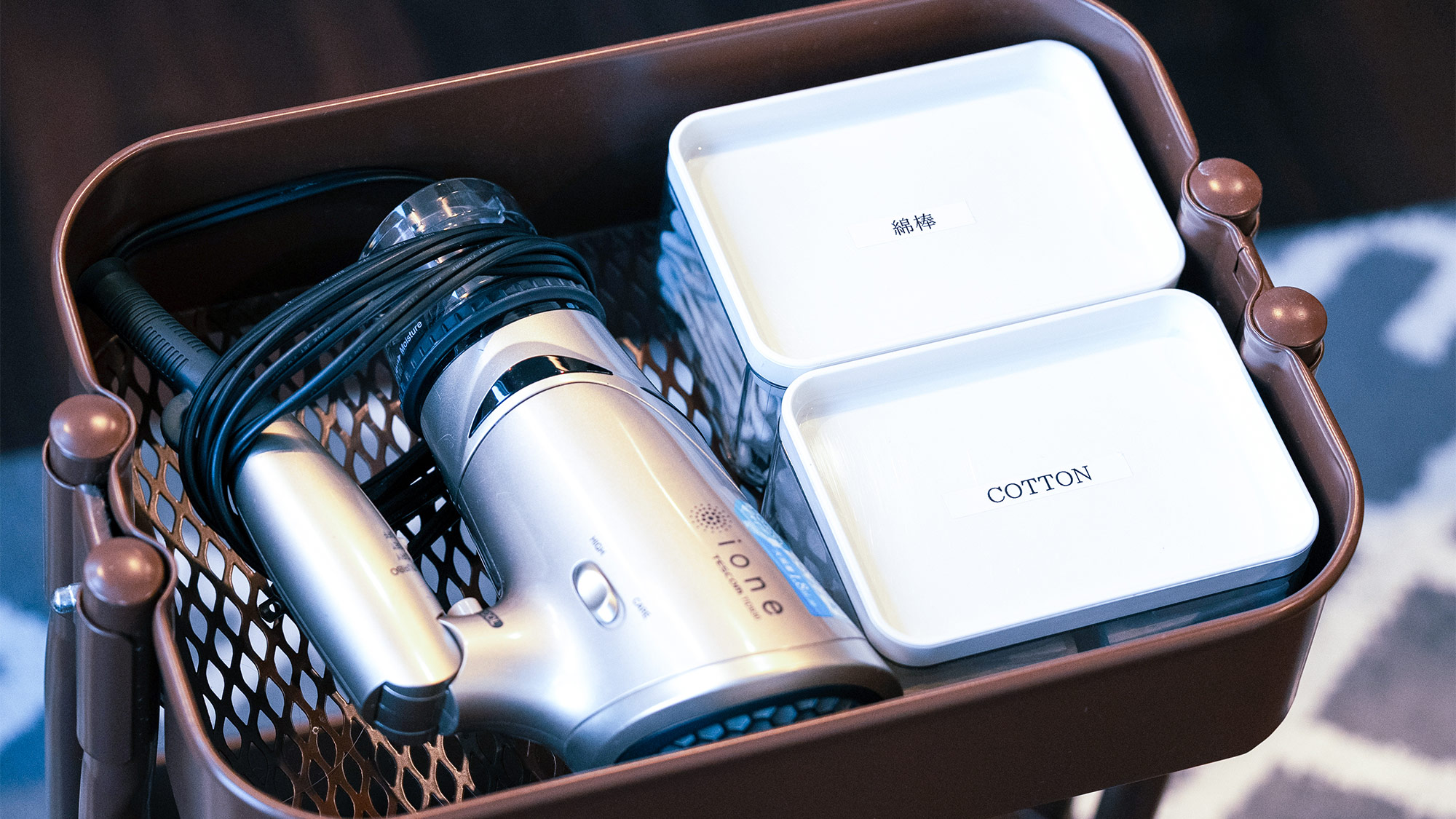 ・【アメニティ】ヘアドライヤー・綿棒・コットン