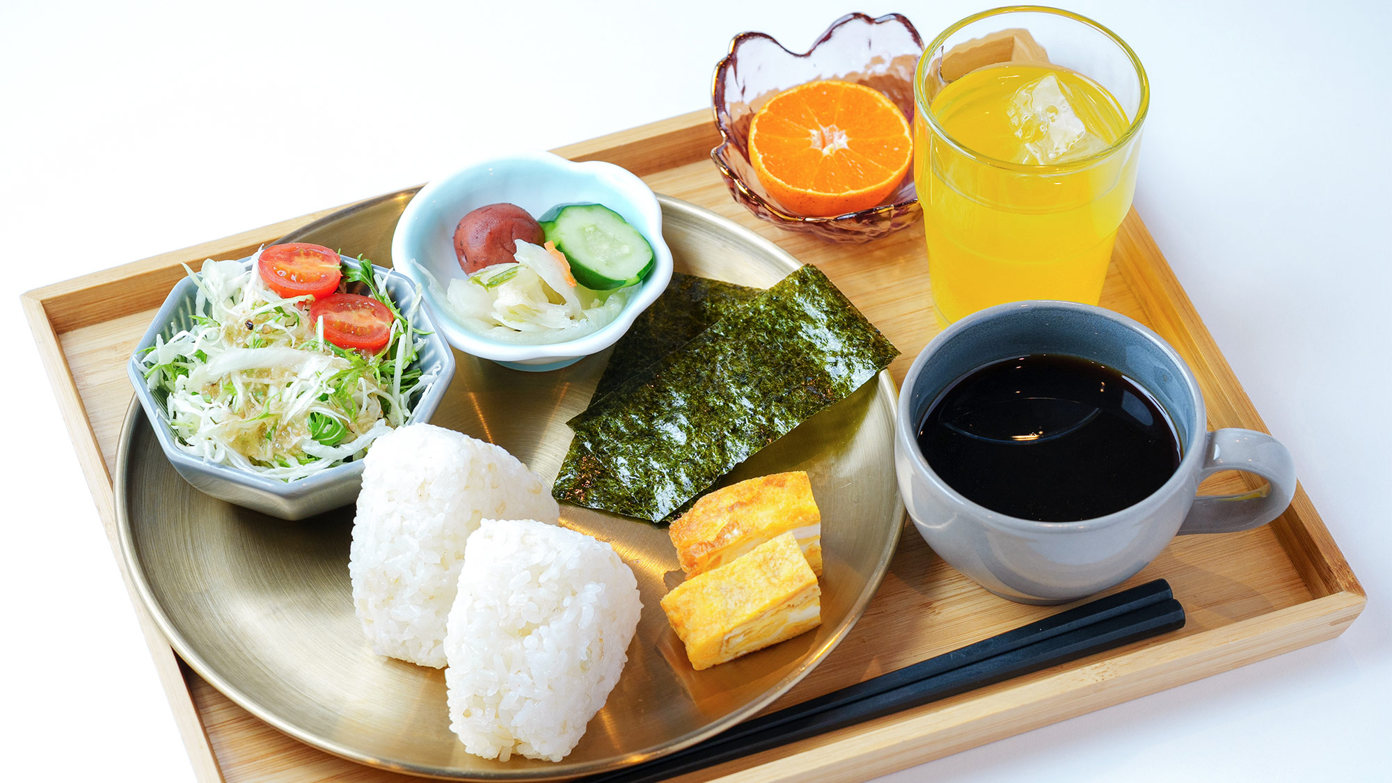 ・【朝食】和食　おにぎりモーニング　ご飯を食べたい方の朝食メニューです