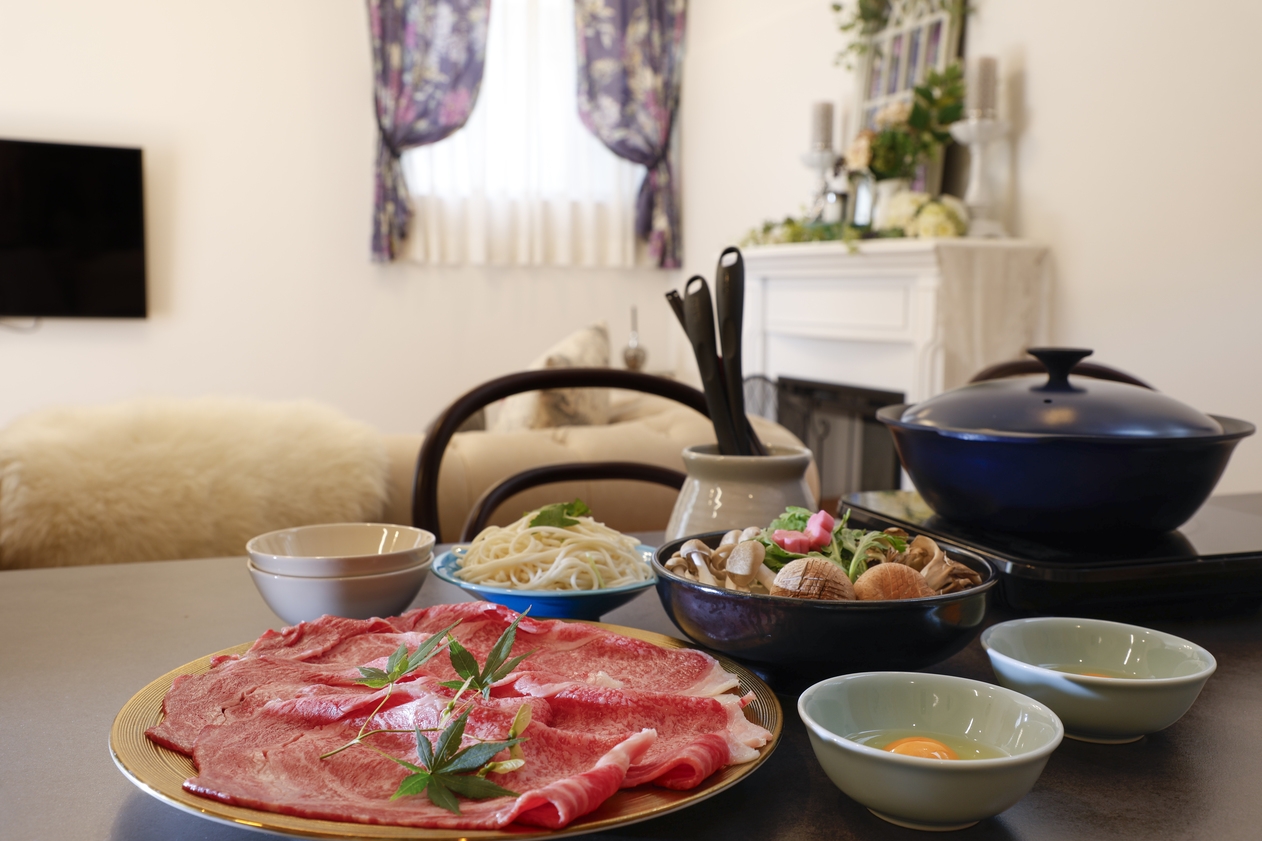 【部屋食】愛犬とお部屋で淡路ビーフすき鍋・お刺身夕食＆無料朝食付き