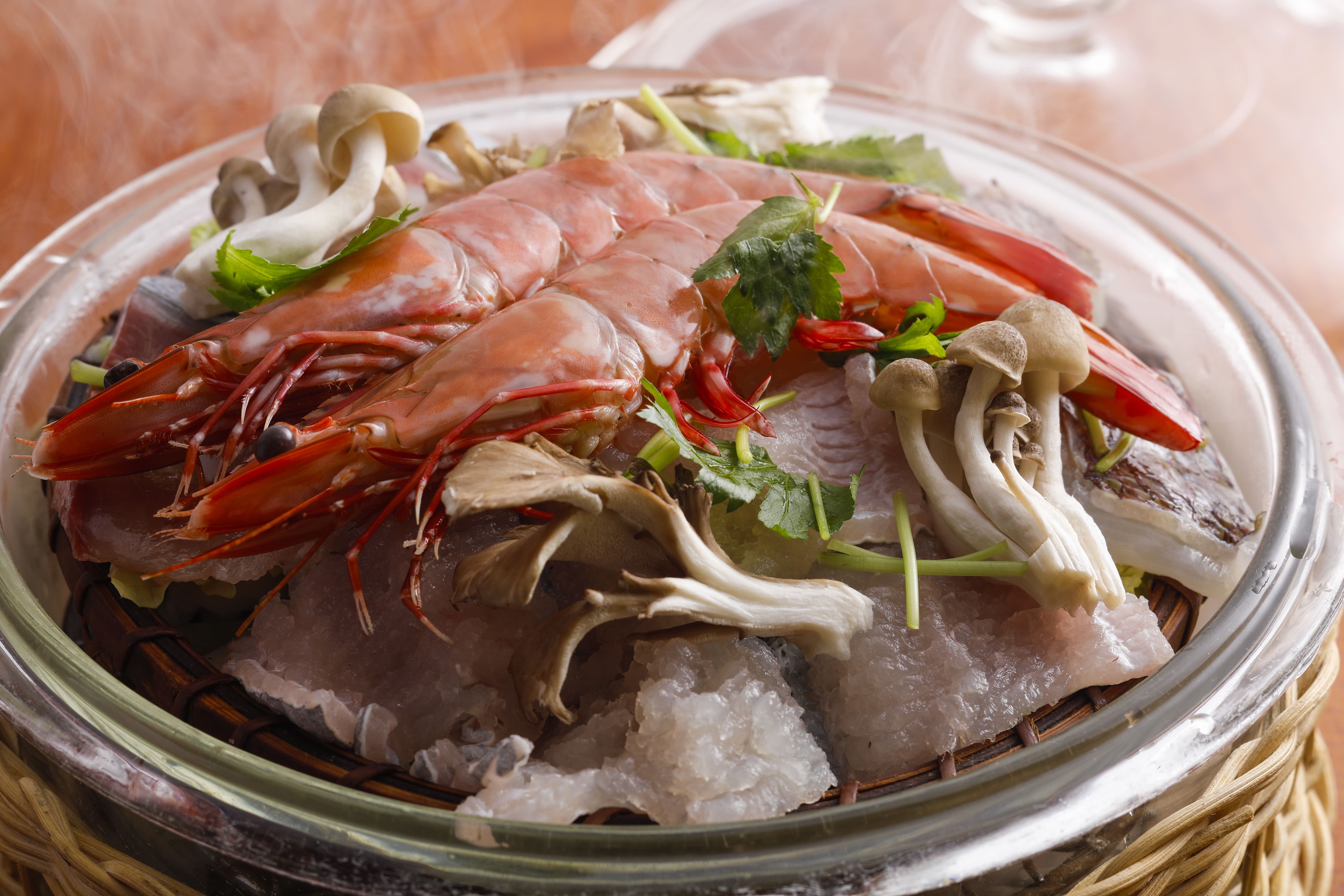 【朝夕食付】北坂卵の絶品卵かけ朝食＆(淡路牛or旬魚)選べる水煙蒸し贅沢コース｜淡路島グルメ満喫なら