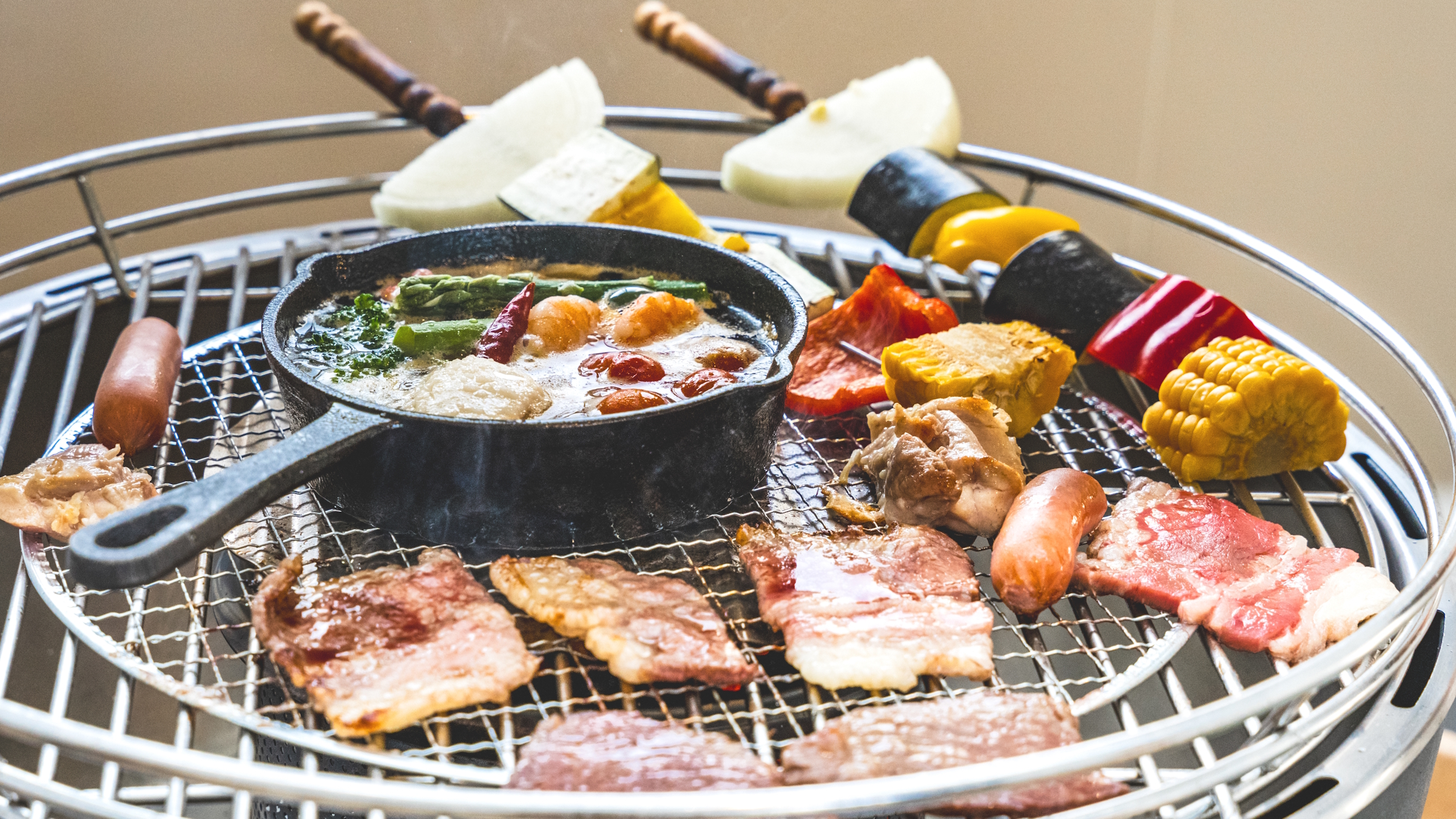 地元の食材を使用したBBQ。