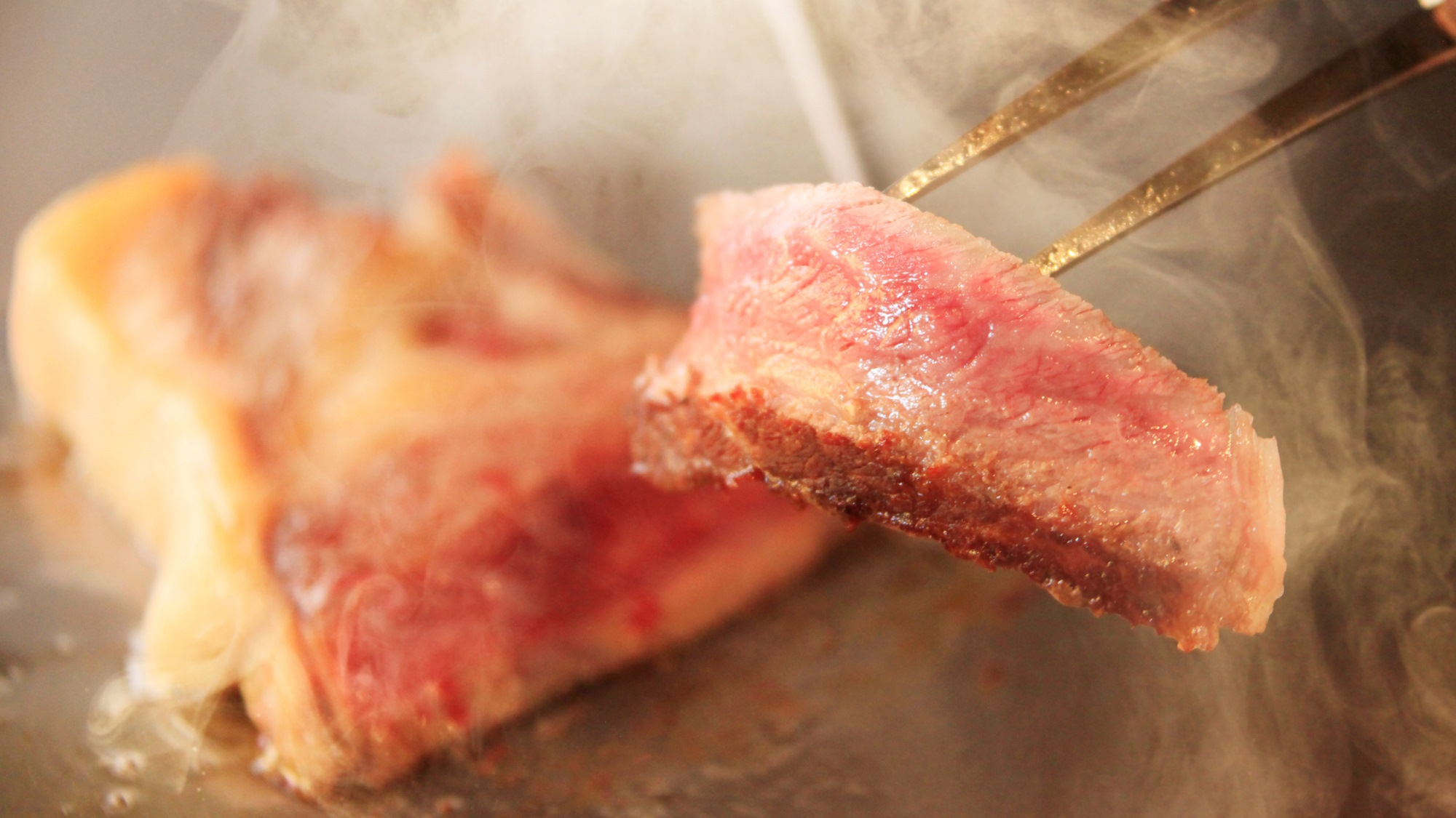 牛ステーキの鉄板焼きがメイン　※イメージ