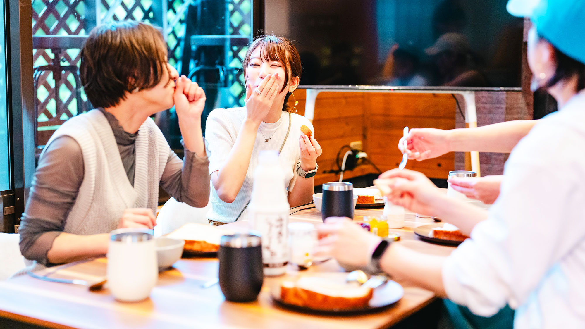【ご朝食】皆で協力して作った朝食は美味しさもひとしおです。