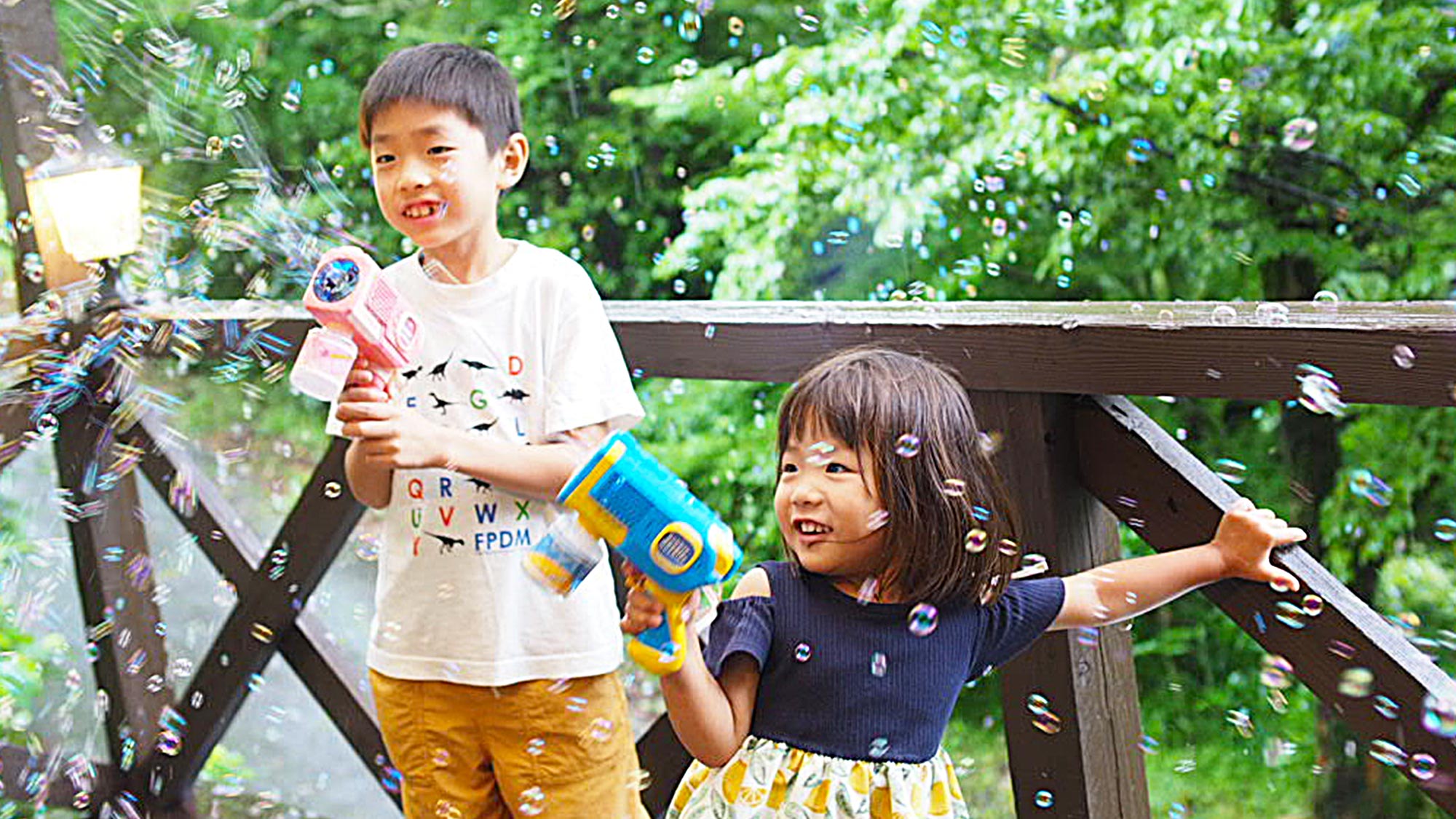 【夏休みプラン】テラスでシャボン玉遊び♪