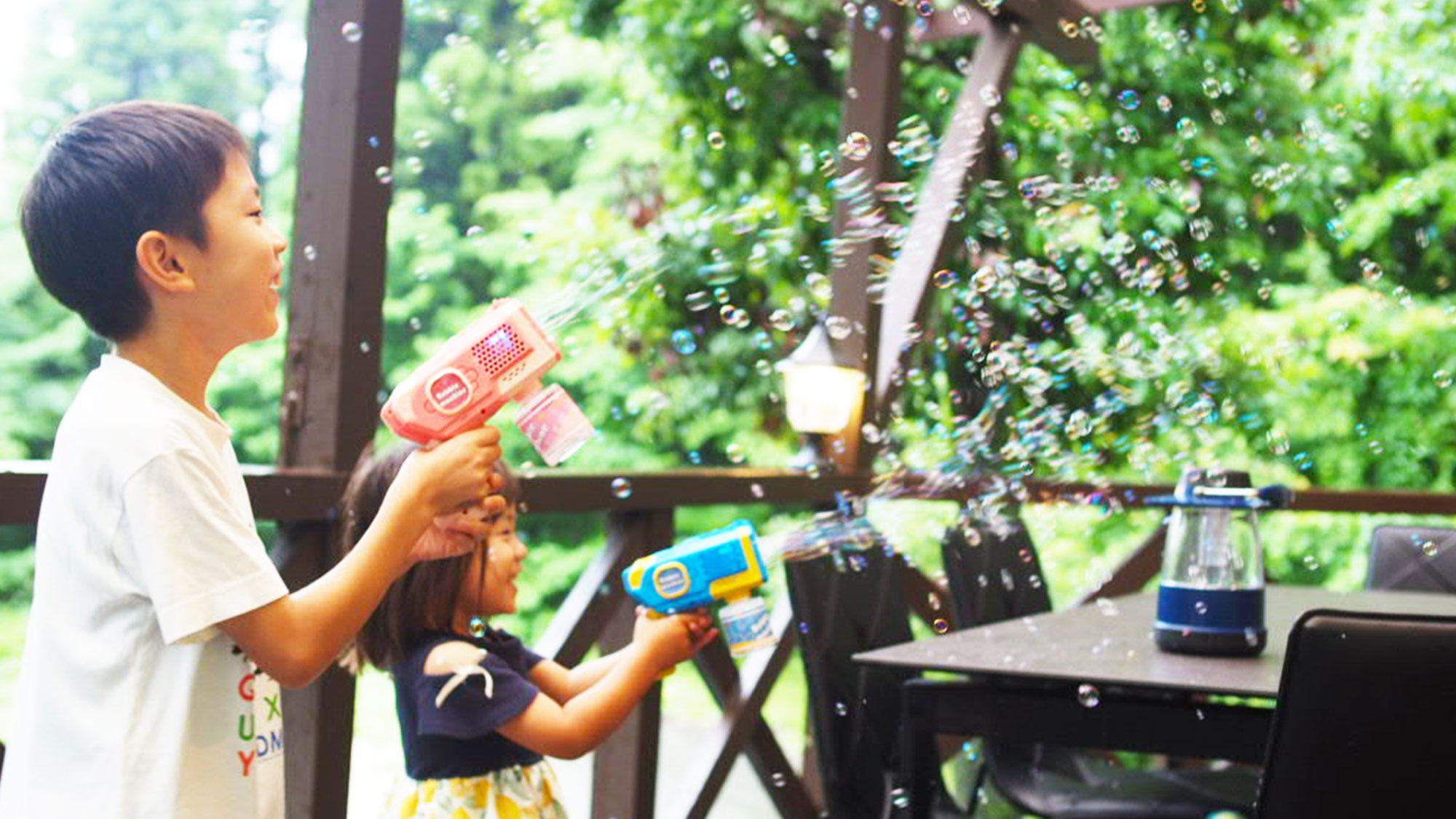 【夏休みプラン】テラスでシャボン玉遊び♪