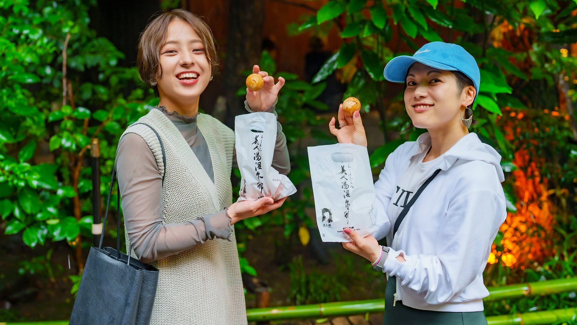 【周辺観光】美人湯温泉ゆで卵は新鮮な地鶏の卵が使用されており味は抜群！