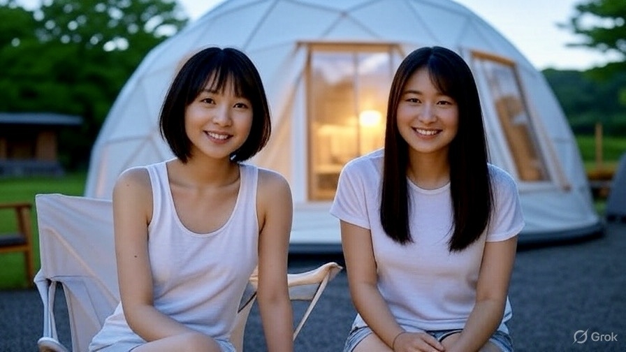 ＼女子旅応援！15％OFF／【ドリンク飲み放題】〜露天風呂温泉付で本格グランピング体験〜＜1泊2食＞