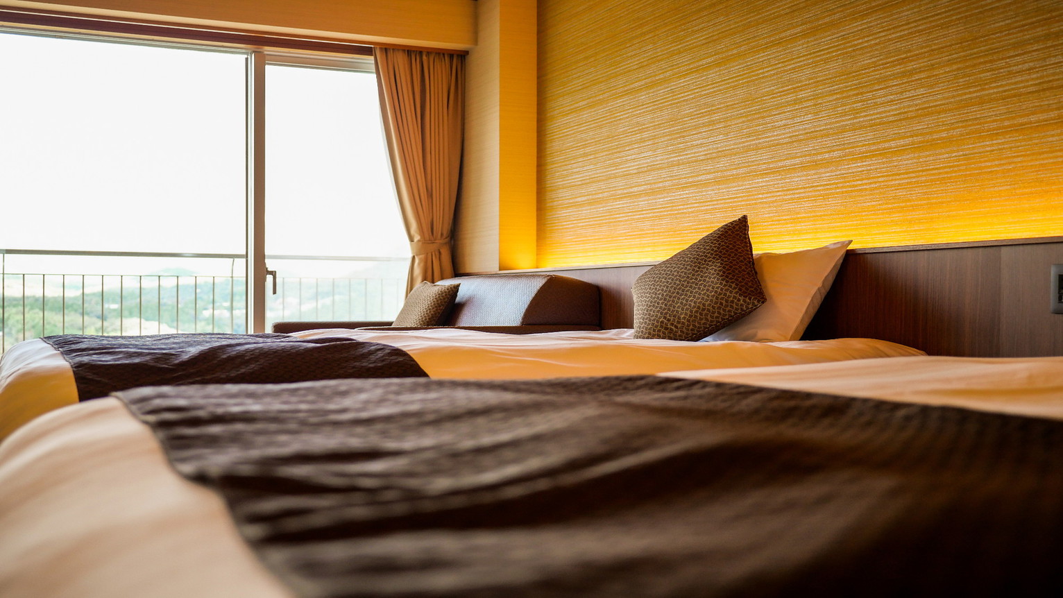 【恵那峡ビュー】＜最上階＞和モダンツイン（35㎡）※バス無