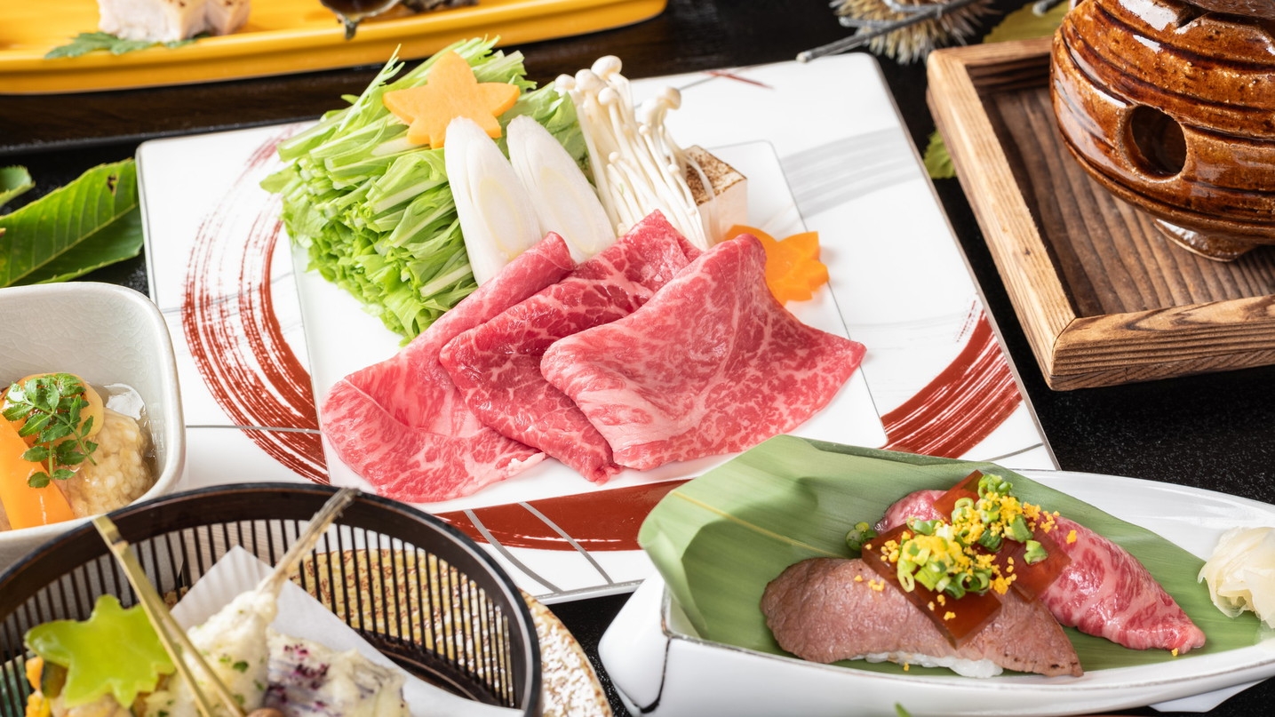 【特選飛騨牛会席”秋”/1泊2食】とろける肉質「A5飛騨牛」料理と秋の味覚に舌鼓〜