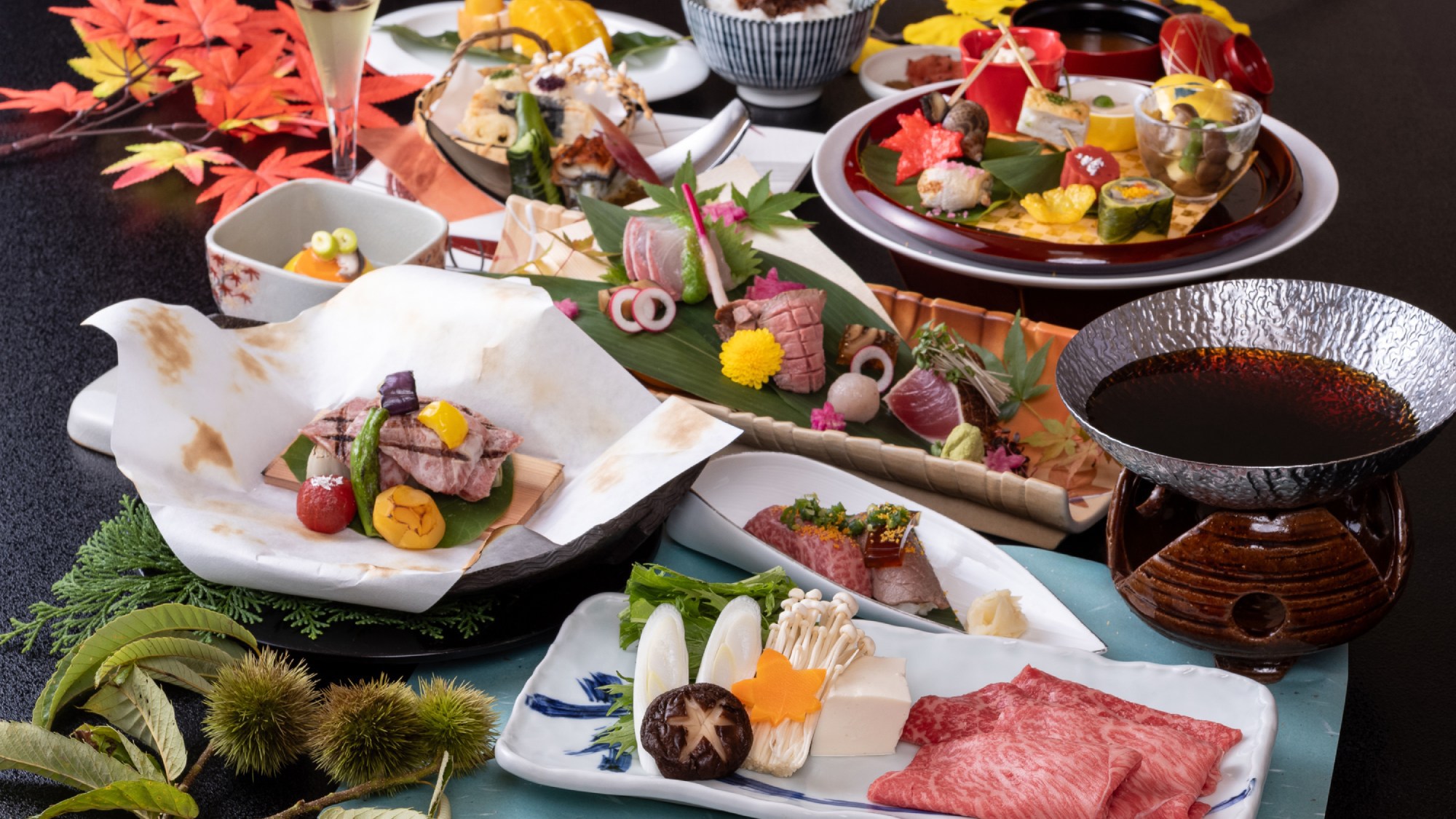【特選飛騨牛会席”秋”/1泊2食】とろける肉質「A5飛騨牛」料理と秋の味覚に舌鼓〜