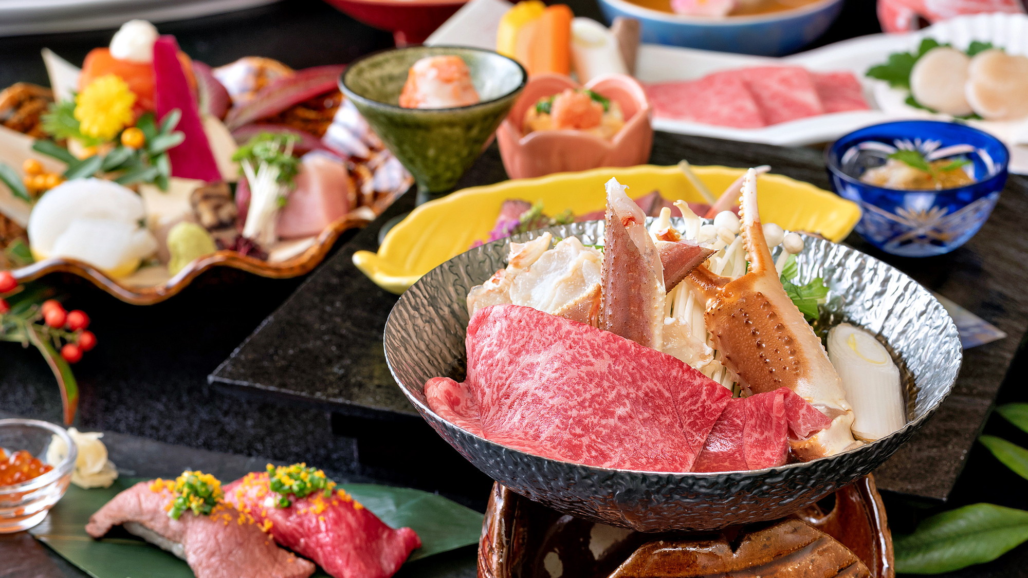 【夕食】恵那&times;北海道フェアの特選飛騨牛会席※イメージ