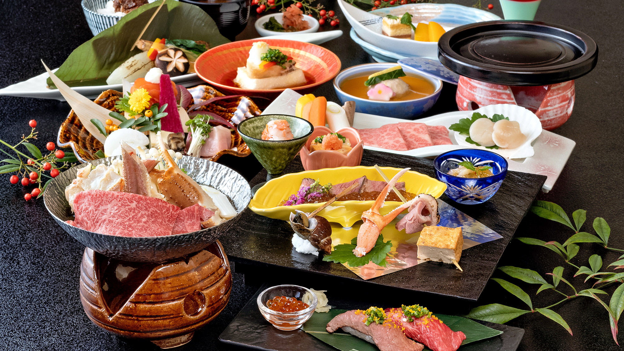 【夕食】恵那&times;北海道フェアの特選飛騨牛会席※イメージ