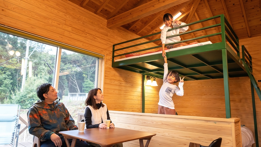 【スタンダードヴィラ】大きなロフトベッドはまるで秘密基地のよう♪お子様も大はしゃぎです。