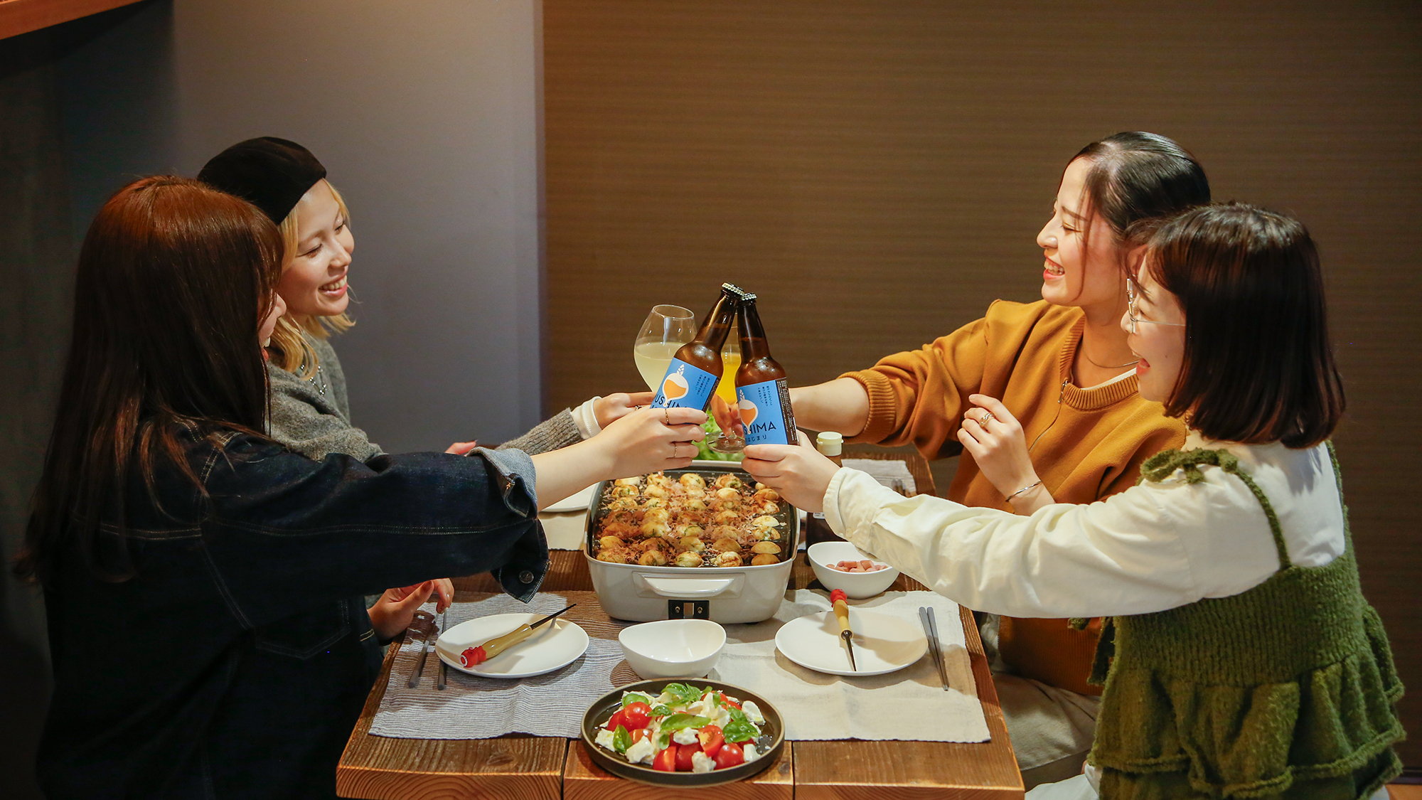 美観地区散策後は宿で乾杯！