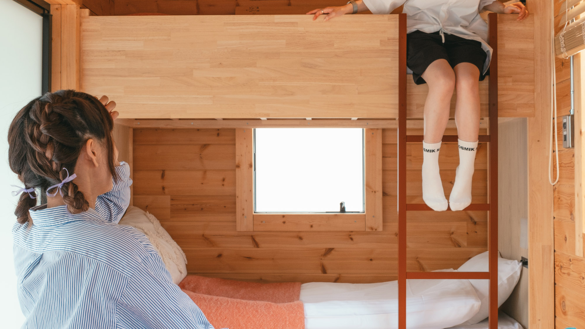 【4beds cabin】グループやファミリーで過ごす。思い出が広がる2段ベッドのあるお部屋。