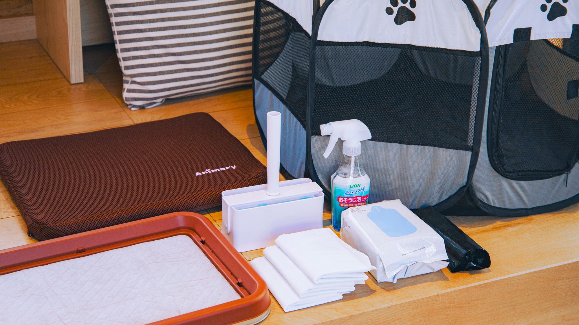 ペット用備品も充実。安心してワンちゃんとご宿泊いただけます。