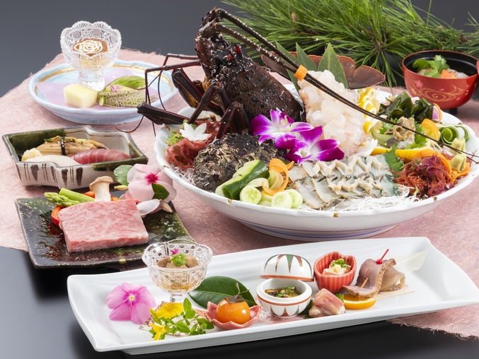 【限定３組】伊勢海老と常陸牛の「空コース」２食付